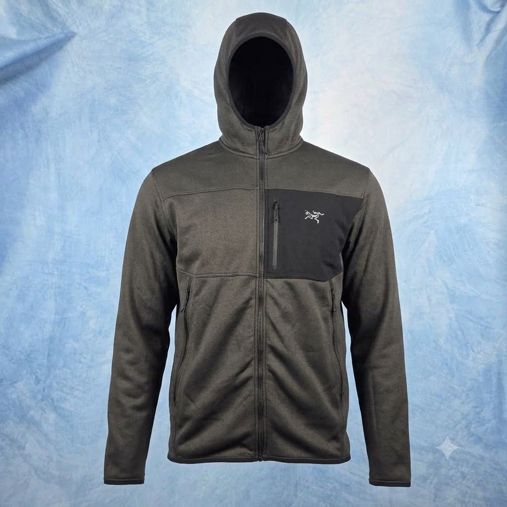 Arcteryx Adahy Hoody Mens XL Gray Grid Fleece Full Zip Jacket 21037